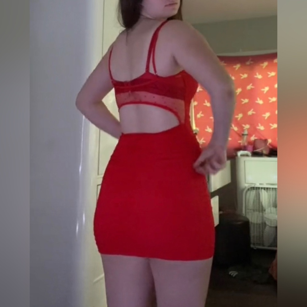 Lucy in the Sky Red Sleeveless Spaghetti Strap Mini Dress